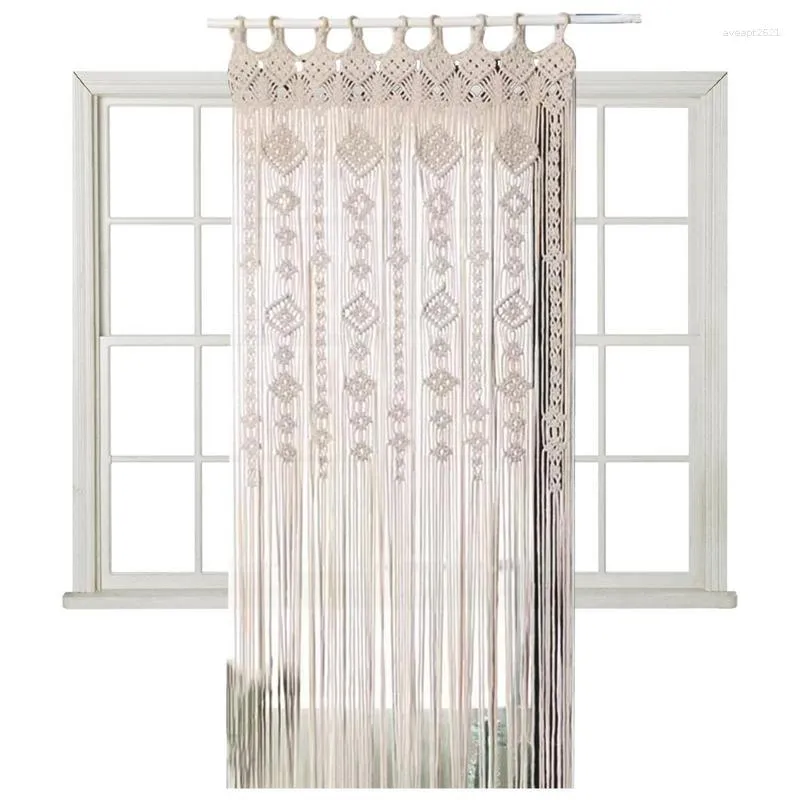 Curtain Boho Macrame Curtains Hand Woven Wall Hangings Window Bohemian Decor For Doorway Closet Wedding Backdrop