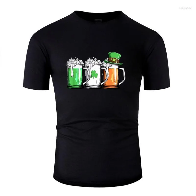 Mannen T Shirts Mannen 2023 Kleding Beroemde Mannen T-shirts Top Tee Aanpassen Iers Bier Ierland Vlag St Patricks Dag vrouwen Tshirt