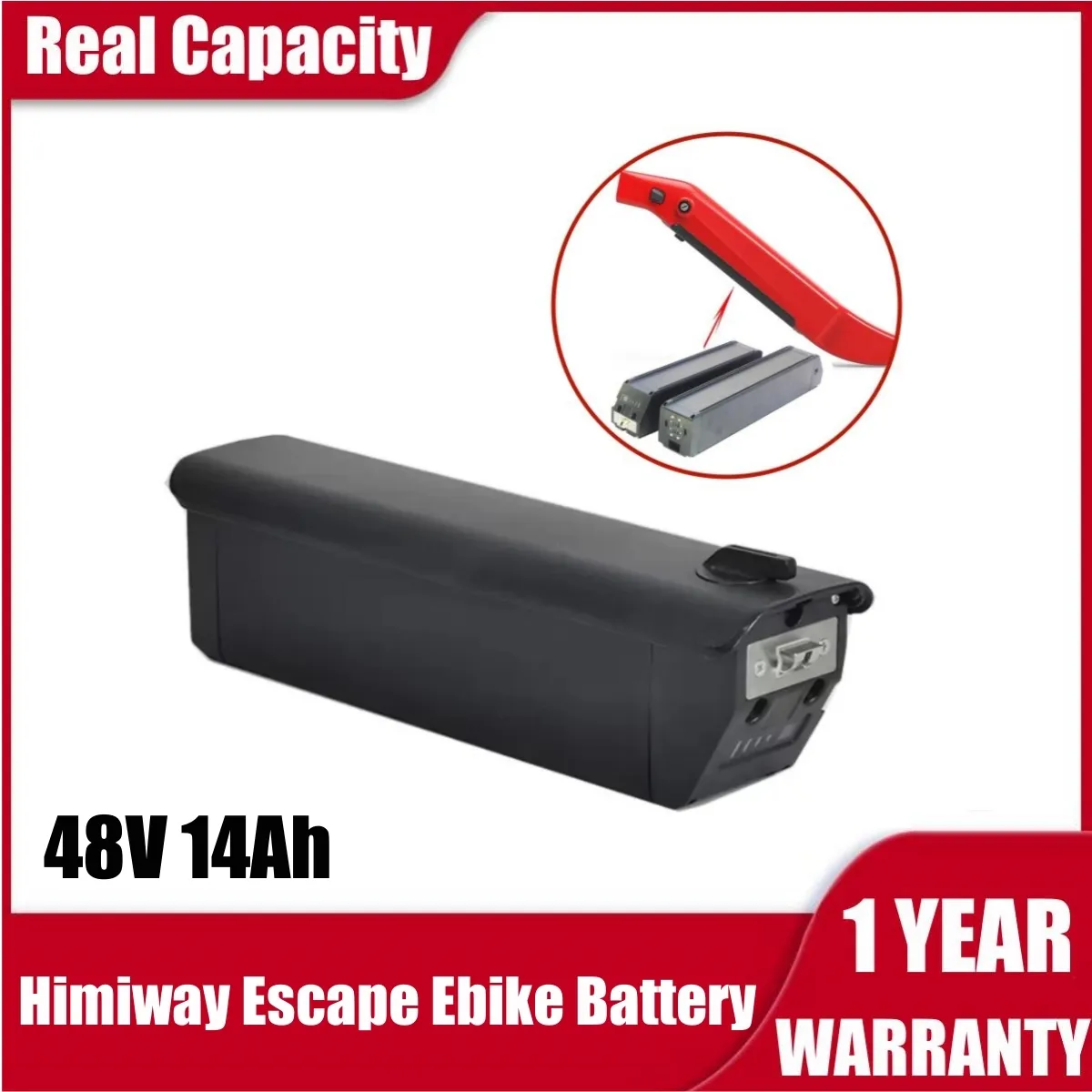 HIMIWAY ESCAPE Moped Style Electric Bike Battery Replacement 48V 14Ah