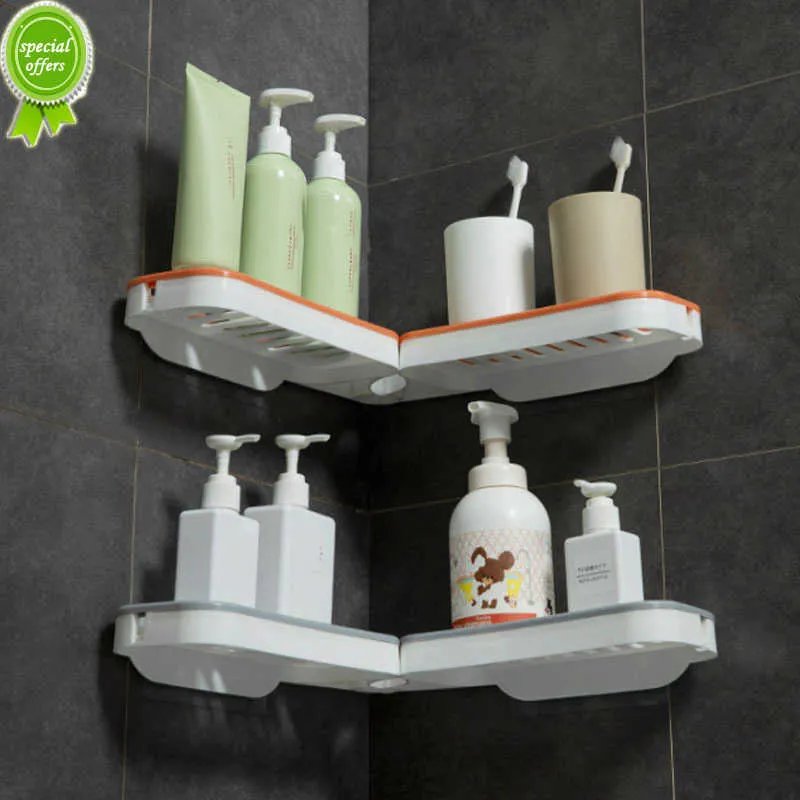 Wall Mounted Revolving Bathroom Rack With Punch Free The Storage Place