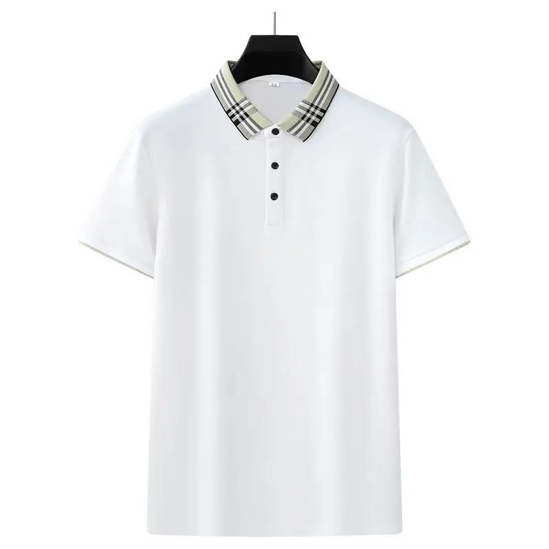 Hommes Polos Arder Chemise Burbery Britih Style Ba Famille À Manches Courtes Hommes Mode Coton Polo Col Chemise Porter