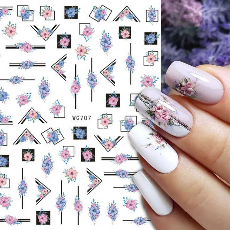 Stickers Decals Geometric Lines Flowers Leaves 3D Nail Sticker Figure Woman  Face Pattern Special Self Adhesive Nail Art Decals Manicures Sliders X0625  From Heijue03, $14.76