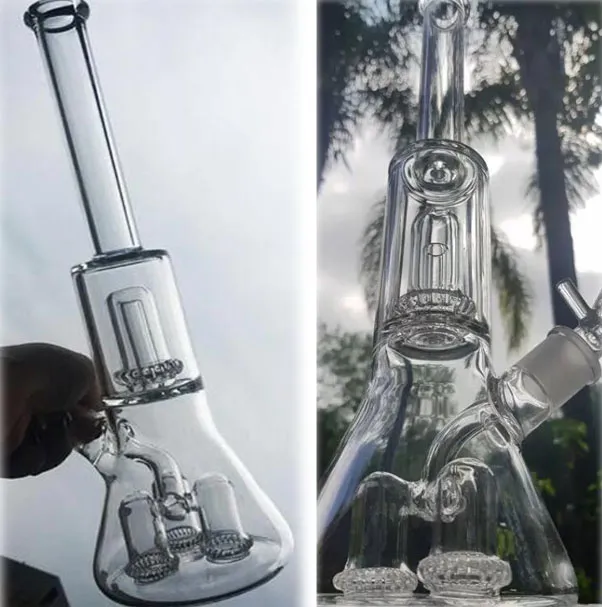 bicchiere di vetro alto Bong ad acqua Narghilè Bubbler Pipa ad acqua per fumo Bong a tubo dritto Heady Dab Rigs Downstem Perc