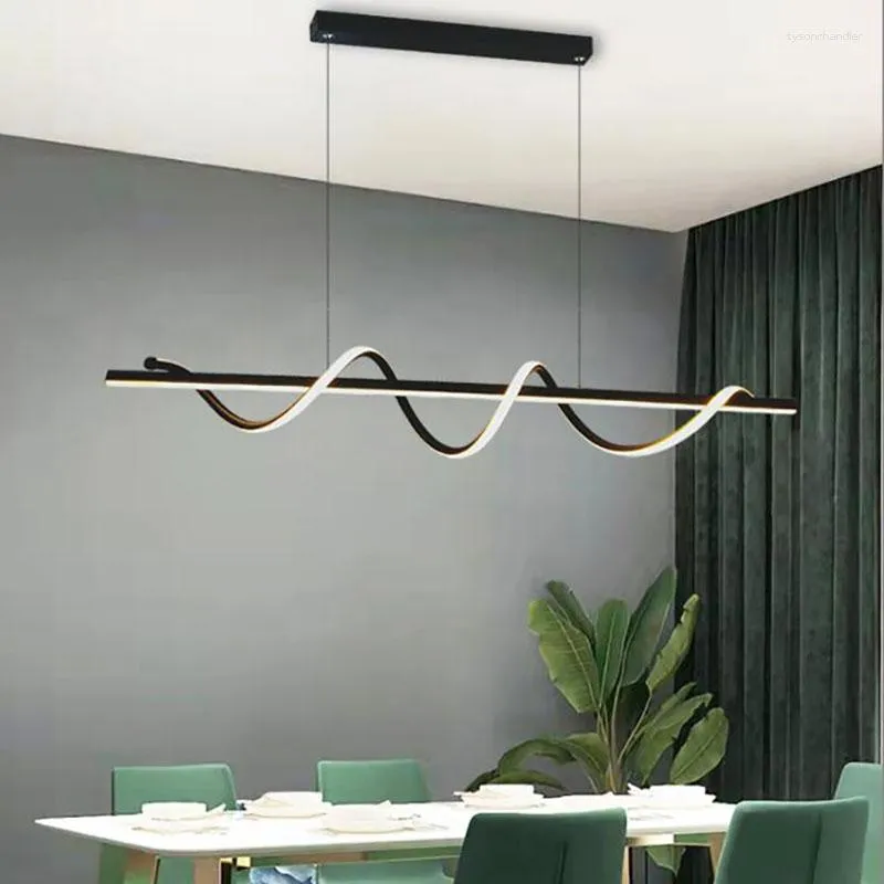 Lampy wiszące nordyckie LED Light Jading stolik kuchenna sypialnia salon restauracja żyrandol 3 zmienna lampa wewnętrzna