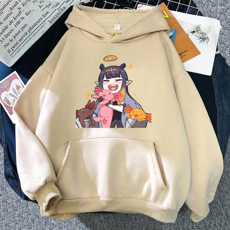 Women's Hoodies Hololive Ninomae Ina'nis Takodachi Axolotl Hoodie Women Harajuku Aesthetic Kawaii Unisex Cartoon Pullovers Sweatshirts