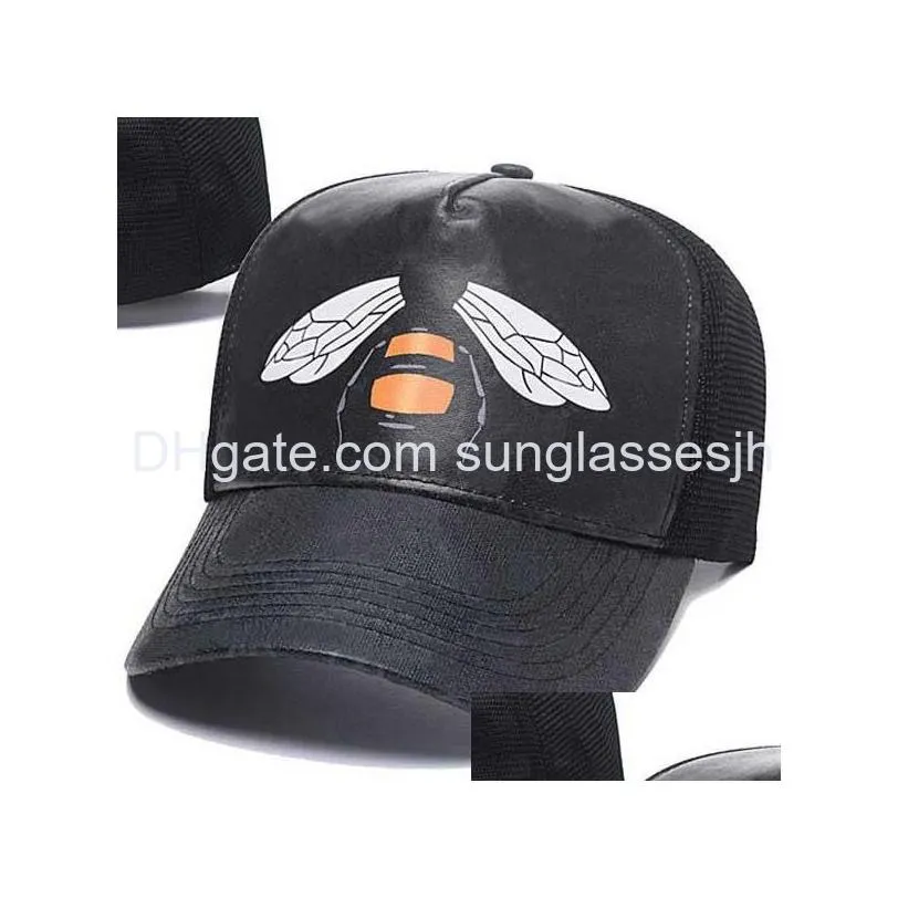 Top Caps Tasarımcı Snapbacks Tiger Head Heads Arı Bee Yılan Mesh Moda Takılmış Nakış Ayarlanabilir Futbol Basayetleri Düz Ha Dhk8p