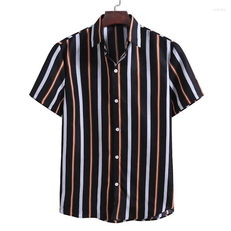 Camisas de vestir para hombres estampado para hombres con manga corta de manga corta de estilo coreano camiseta de camisa de los hombres de la camisa de los hombres