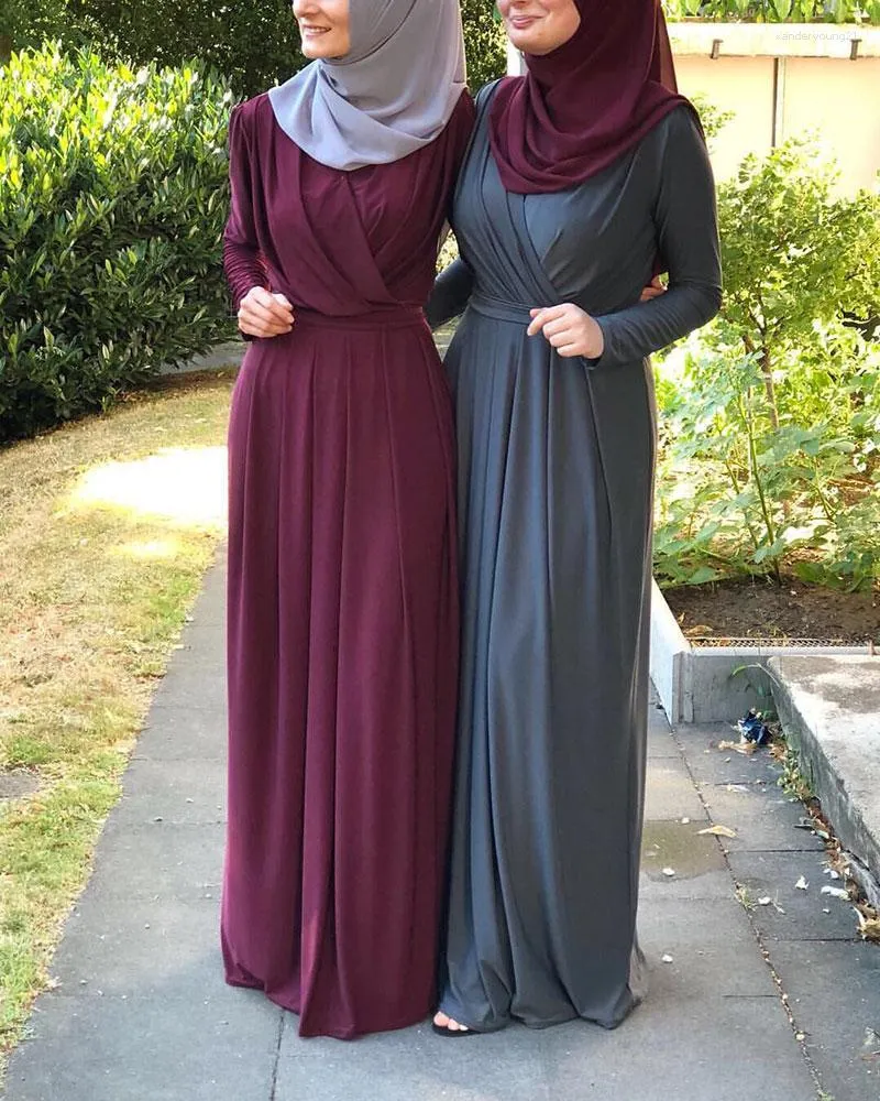 Etniska kläder KUCLUT 2023 Dubai Abaya Turkiet Ladies Muslim Elegant Fashion Hijab Dress Islamic Abayas Maxi Marocko Vestidos