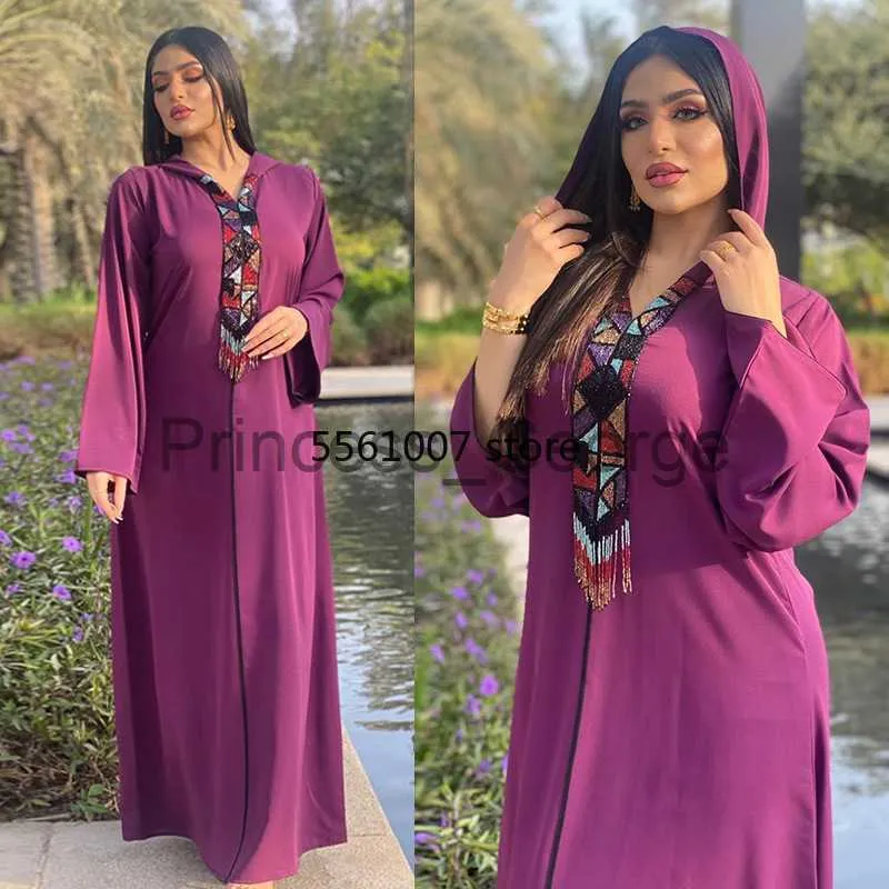 Casual Kleider Fransen Djellaba Dubai Mit Kapuze Jelaba Dicke Satin Frauen Muslimischen Mode Arabischen Ethnischen Abaya Lose Kleid Abend Party Marokko Oman x0625