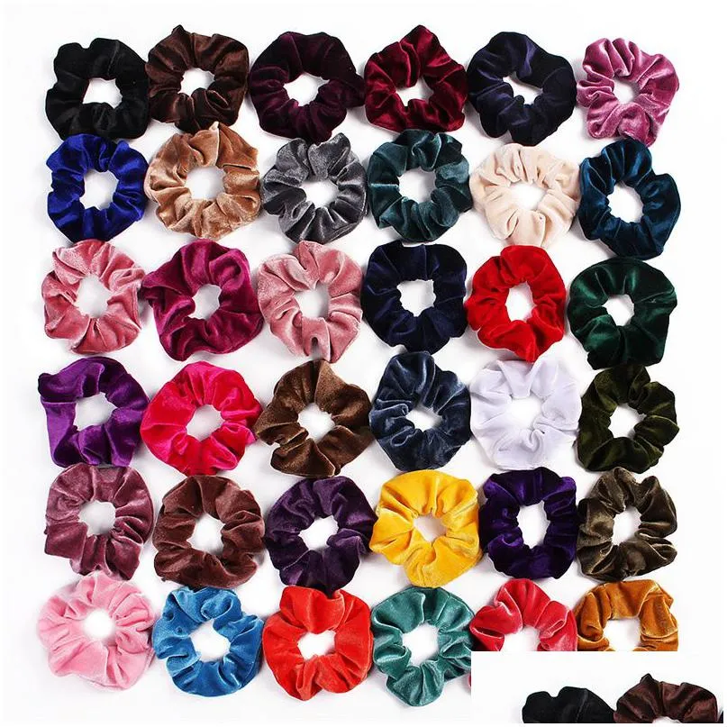 Аксессуары для волос 40 цветов VEET Scranchies Elastic Hair Hairtail Hostail Holder Hairs Ties Scrunchie для женщин или девочек 20шт.