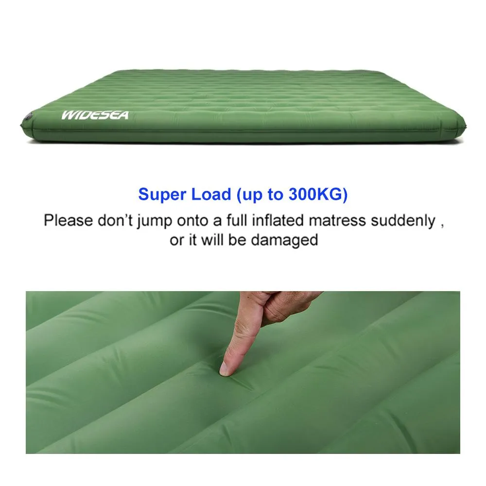Mat Widesea Camping Double Inflatable Mattress Outdoor Sleeping Pad Bed Ultralight Folding Tent Travel Cushion Beach Air Mat