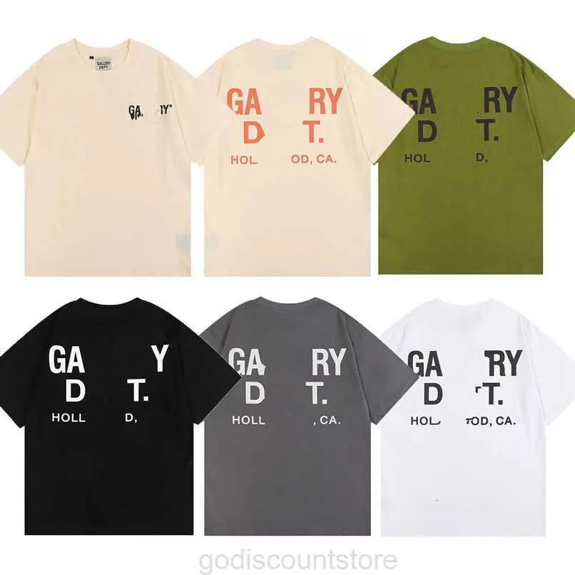 Herrt-shirts Designer Galleryes Depts Shirt Alfabet Print Trendy Trend Basic Casual Fashion Loose Short T-shirt Half Sleeve Teesx2ls