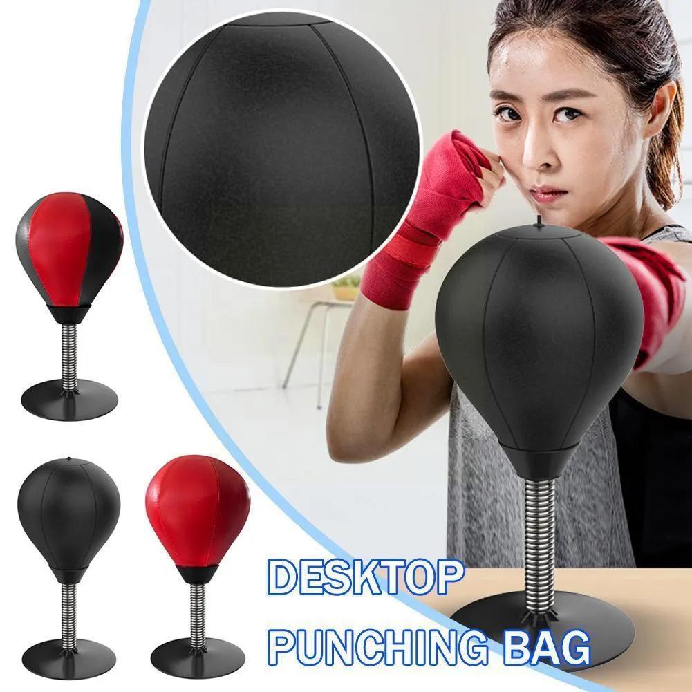 Punching Balls Desktop Boxe Ball Punching Gonfiabile Allenamento Hit Cup Aspirazione Esercizio Estrattore Tavolo da stress Intrattenimento sportivo Relie O9L6 230621