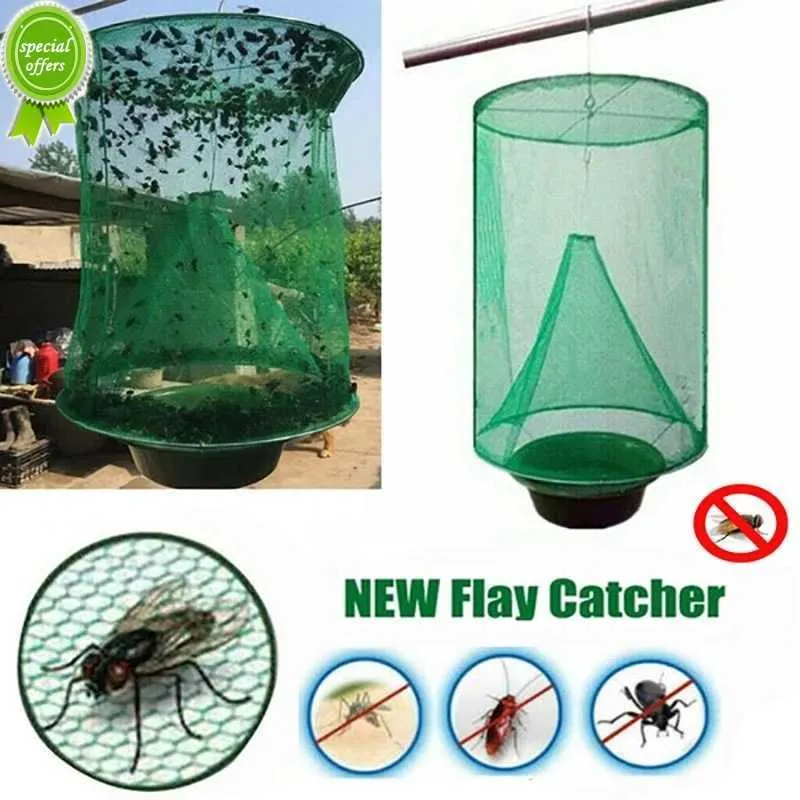 Trappola per mosche per fattoria degli animali Giardino appeso Pigliamosche Fly Catcher Killer Pest Control Riutilizzabile Flytrap Gabbia Trappole con esca