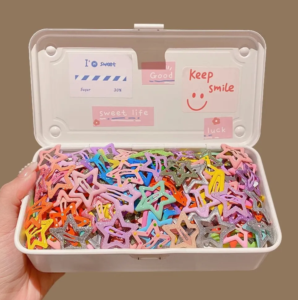 Entzückende sternförmige Haarspangen für Mädchen, bunte seitliche Pony-Clips, Dopamin-Haarschmuck für Kinder, verschiedene Stile erhältlich