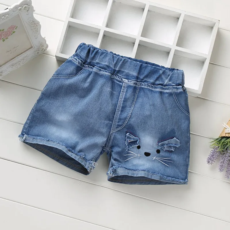 Shorts Summer Fashion Girls Soft Denim Pocket Short Jeans Pants Baby Casual Trousers Kids Children's Clothing For 2-12 230625