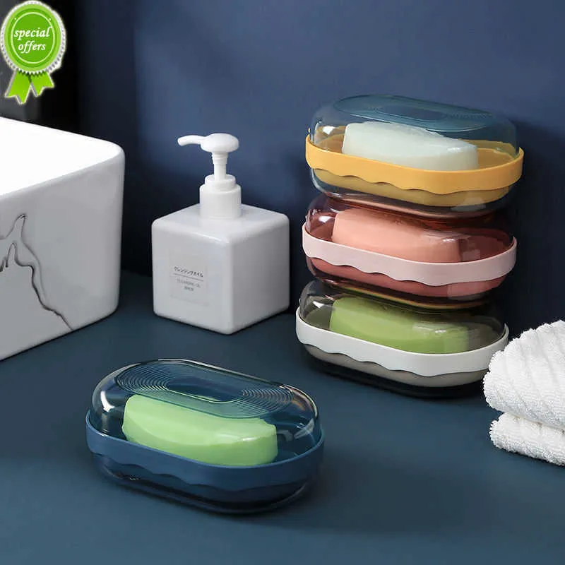 Nordic Double Layer Soap Dish - Self-Draining Soap Holder, Durable Soap ...