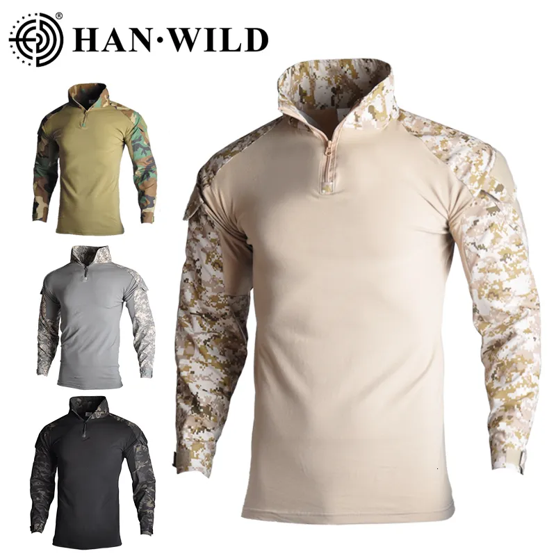 Outros Artigos Esportivos Camisa Tática do Exército Com Almofada Camisas de Homem Camisa de Combate Militar Camisa Longa Caça Cothes Camisas de Camuflagem Camisas de Paintball T 8XL 230625