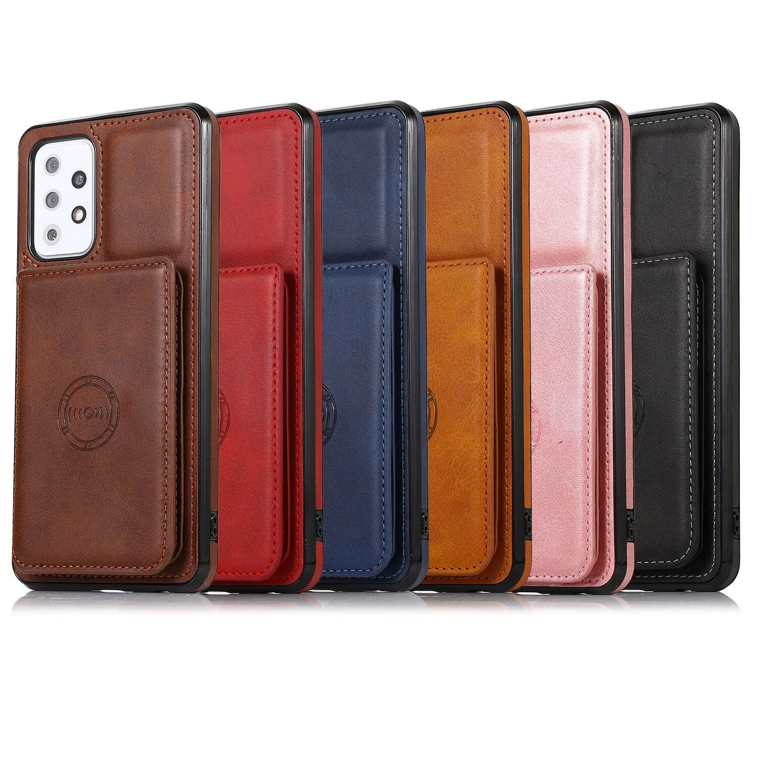 Magnetische Leather Case voor Galaxy S22 Plus S22Ultra S21FE A52 A52S A13 A22 A32 5G A02S A82 Cover kaarten Pakket Houder Stand Coque