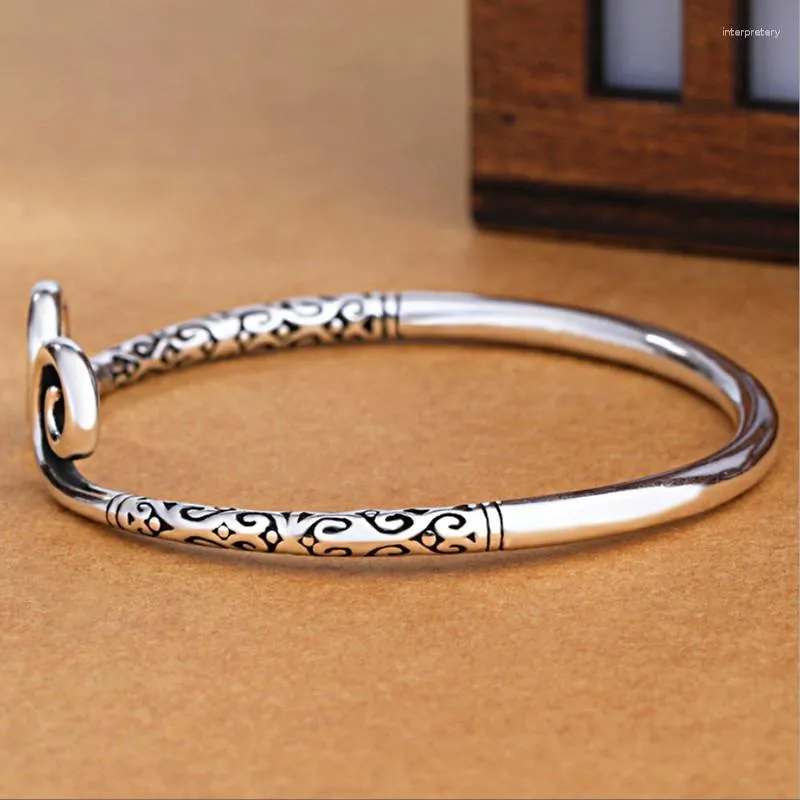 Bangle Sterling Silver Sun Wukong Gold Hoop Open Bracelets & Bangles For Women Fashion Personality Lady Melv22