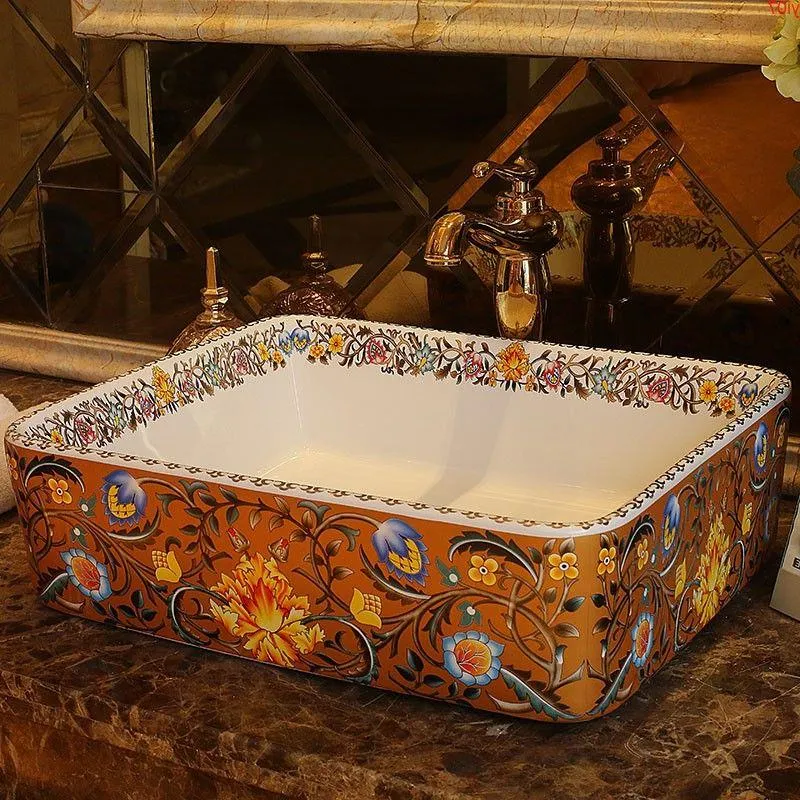 DHgate.com:Rectangular Jingdezhen Ceramic Bathroom Sink, Porcelain ...