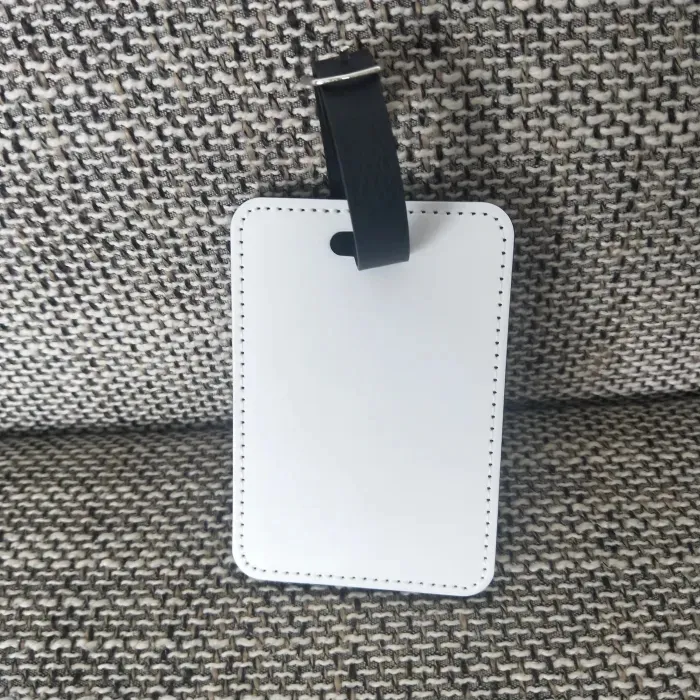 Etichette Per Bagagli Bianche In MDF Per Sublimazione – 4 Pezzi Con Cinturino – 9,7x6,1 Cm – Personalizzabili Per Valigie E Zaini