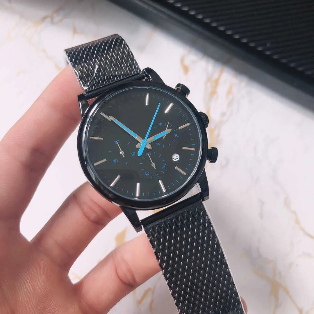 Nouveaux montres de luxe pour hommes montre à Quartz de haute qualité concepteur en acier maille ceinture en caoutchouc hommes accessoires de mode cadeaux de vacances