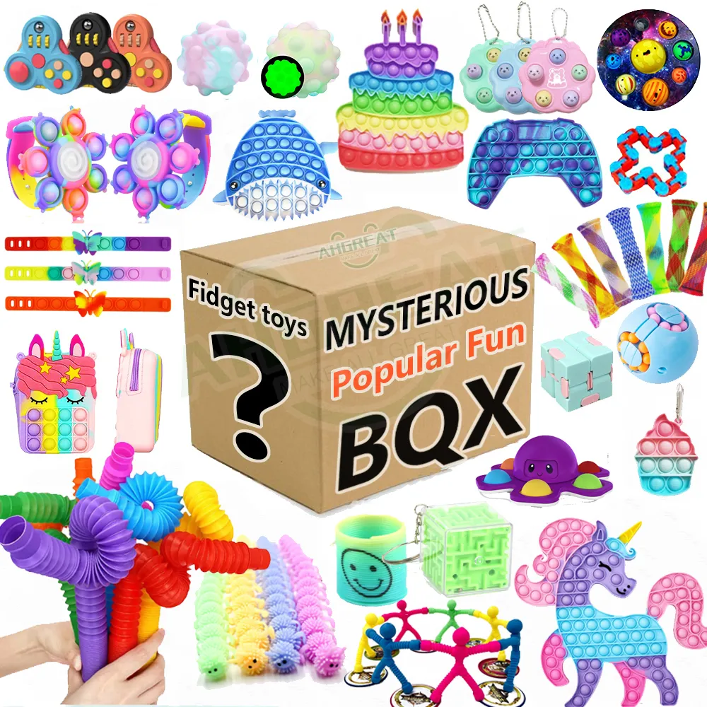 Dekompressionsspielzeug Random Mystery Fidget Toys Bag Pack für Kinder Sensorisches Spielzeug Stressabbau Autismus ADHS Geschenke Spinner Fidget Squishy Set 230625