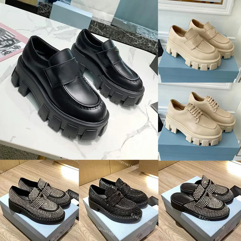 Botas de diseñador Monolith Zapatos casuales Plataforma de cuero genuino Tacón Cloudbust Hombres Mujeres Zapatos de vestir Zapatos negros Mocasines mate clásicos Entrenadores