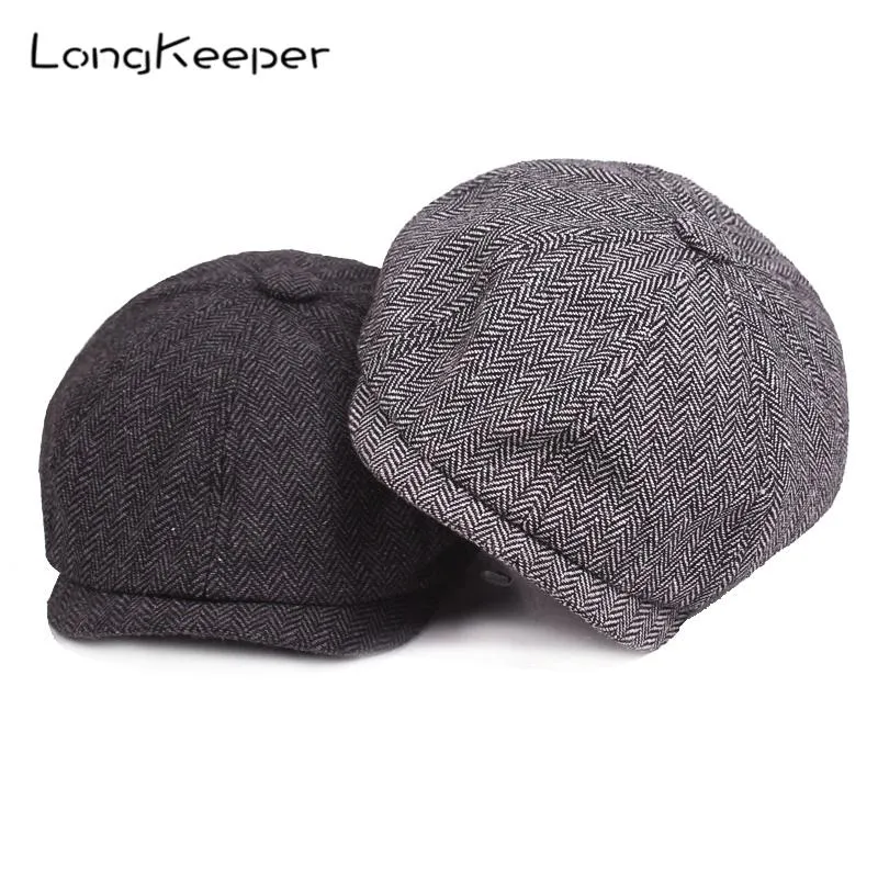 British Mens Wool Newsboy Cap Peaky Blinders Razor Party Bloody Gangster Octagonal Hat For