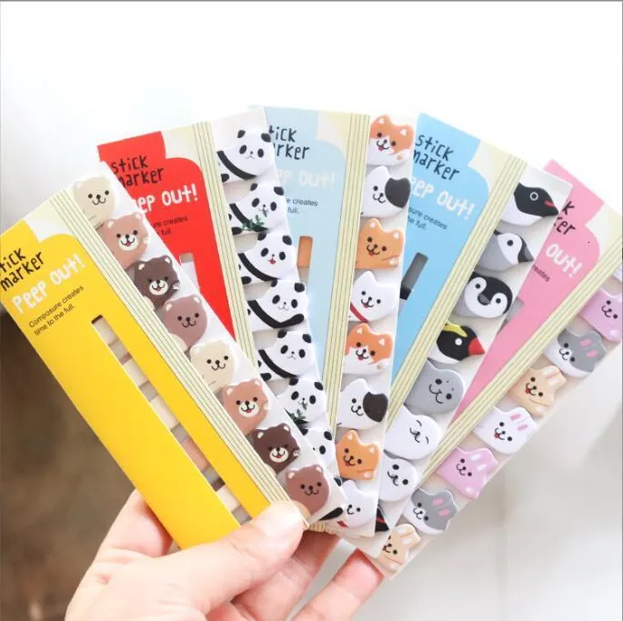 Note 30 pezzi / lotto Cute Animal Memo Pad Cartoon N Times Sticky Notes Cancelleria adesivo Notebook Materiale scolastico Etichetta segnalibro 230625