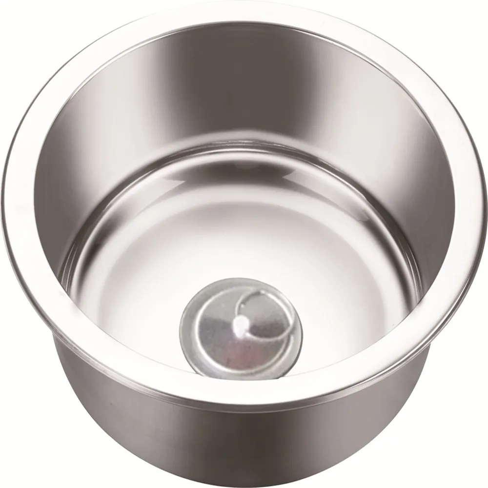 Stainless Steel Round Sink 340x150mm Polished RV Caravan Camper Boat GR-531B