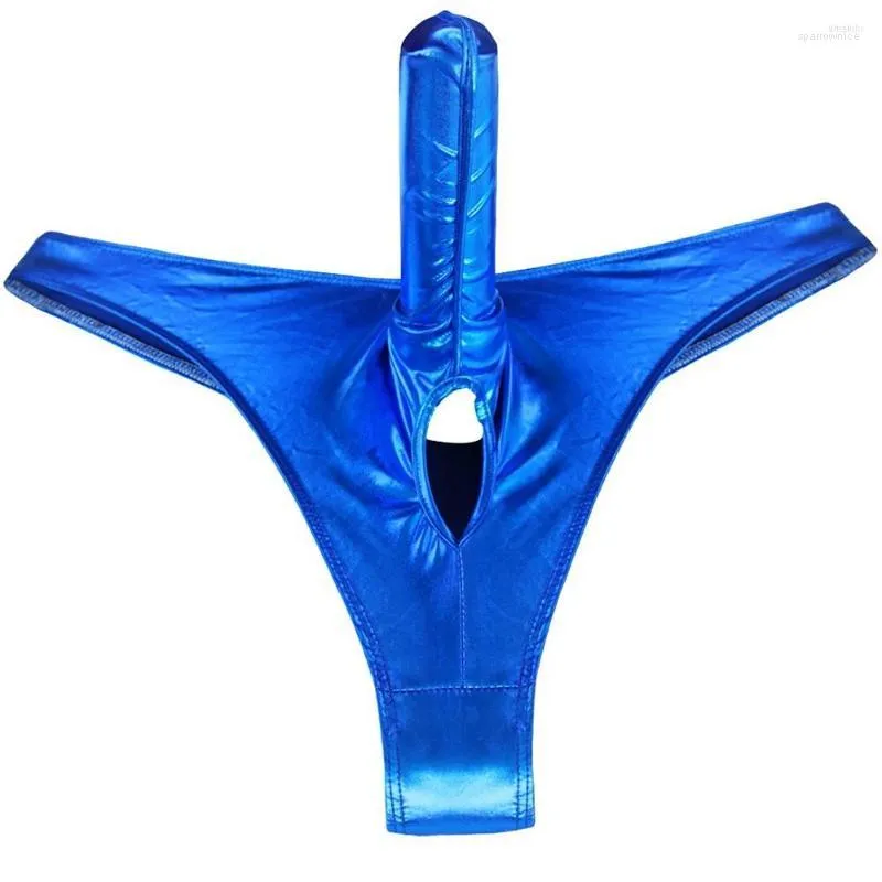 Caleçon découpé G-string homme trou de balle ouvert Lingerie érotique Sexy t-back string sous-vêtement masculin pénis manches sous-pantalon Gay Pantie