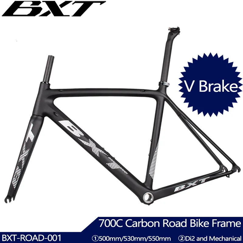 Supports de camion de voiture BXT Cadre de vélo de route en carbone V Frein Ensemble de cadre de vélo de vélo de route Super léger Di2Mechanical Racing Cadre de vélo de route en carbone 230626