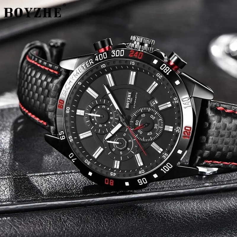 Coats Boyzhe Business Men Mechanical Watch Automatic Week Mois Calendrier Affichage des poignets sportifs imperméables lumineux pour hommes Reloj