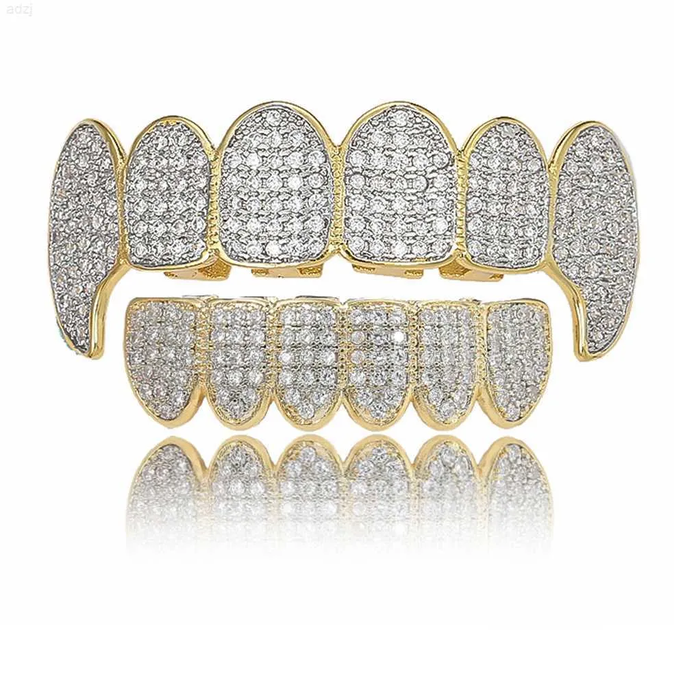 Custom Grillz Hand Set Vvs Moissanite Zig-zag Settion Diamonds Gold Grillz