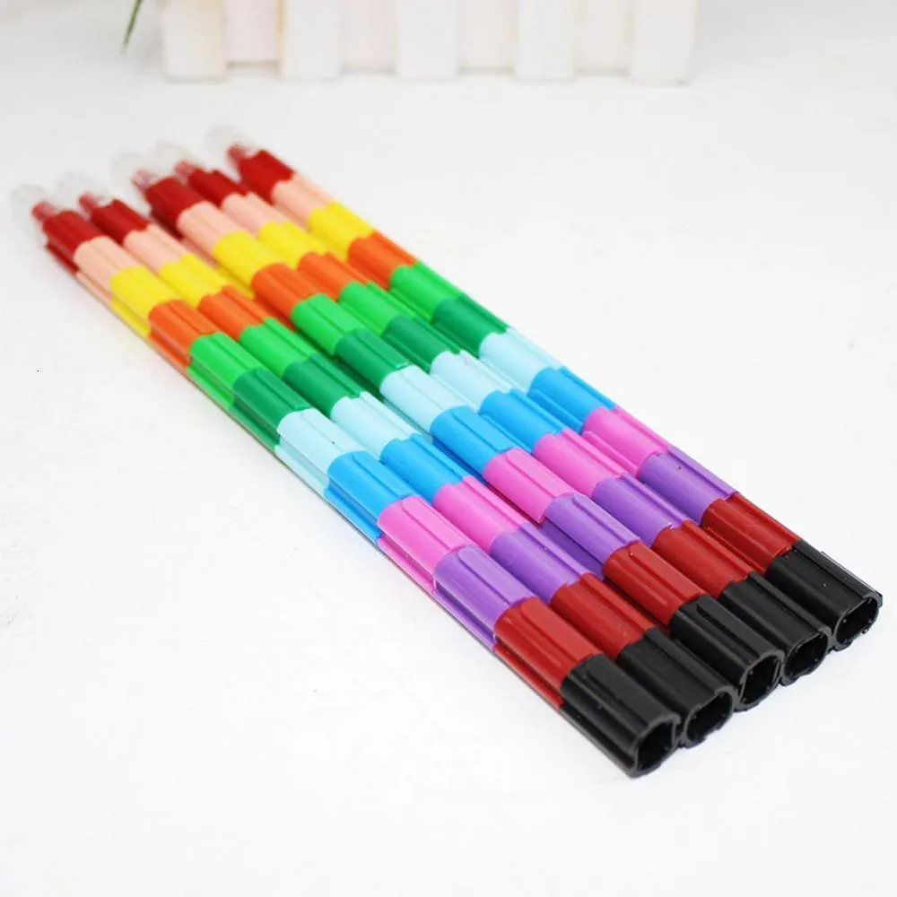 Intelligence Toys Rainbow Pencils Stackable Crayons Creative