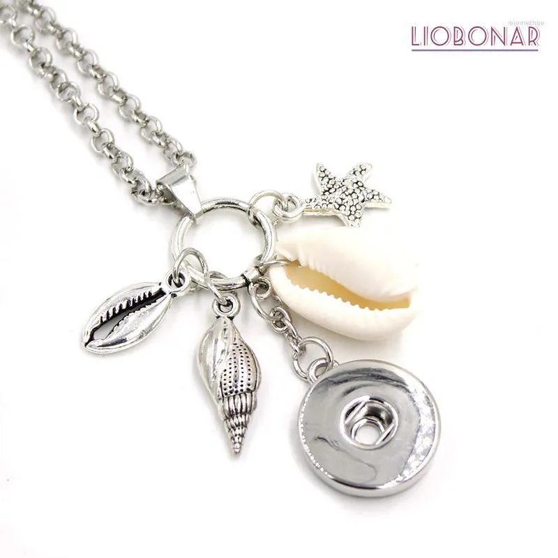 Pendant Necklaces 10PCS Wholesale Arrival 18mm Snap Jewelry Cowrie Shell Necklace Seashell Sea Gifts For Women Girls