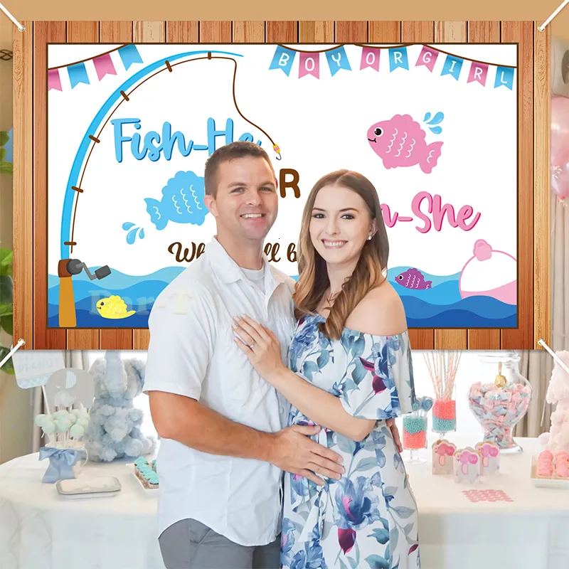 Gone Fishing Gender Reveal Poster Party Game Interactive Indoor