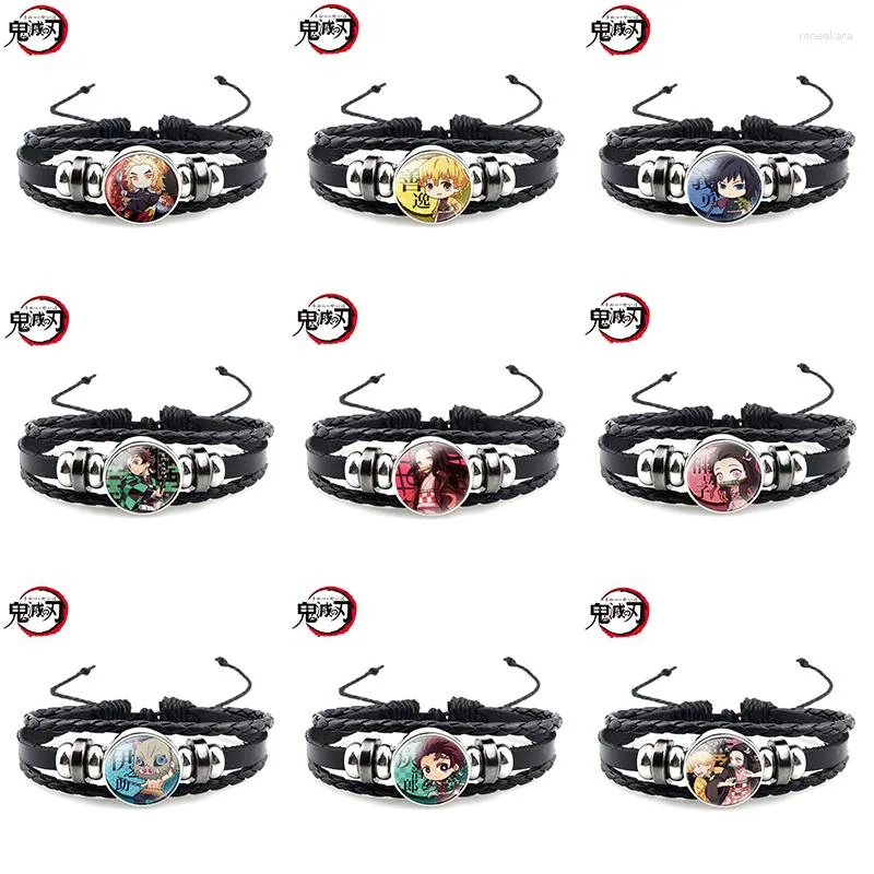 Lien Bracelets Démon Couche Bracelet En Cuir Anime Hommes Femmes Fans Multicouche Réglable Chaîne Bijoux Accessoires Cadeau En Gros Pour Les Amis