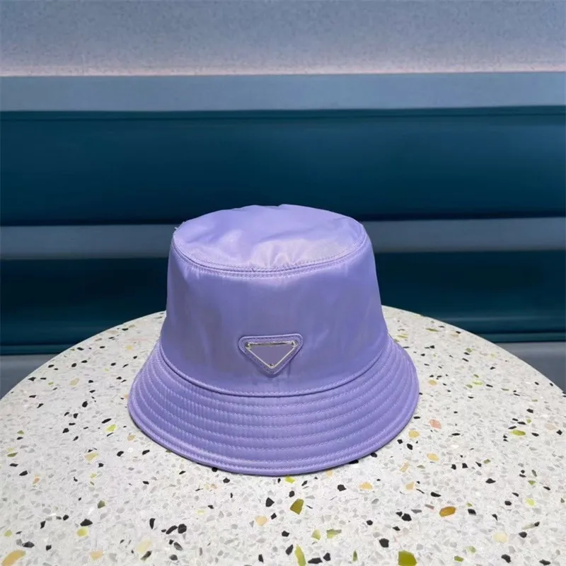 Designer Metal Triangular Nylon Pastel Bucket Hat Exquisite