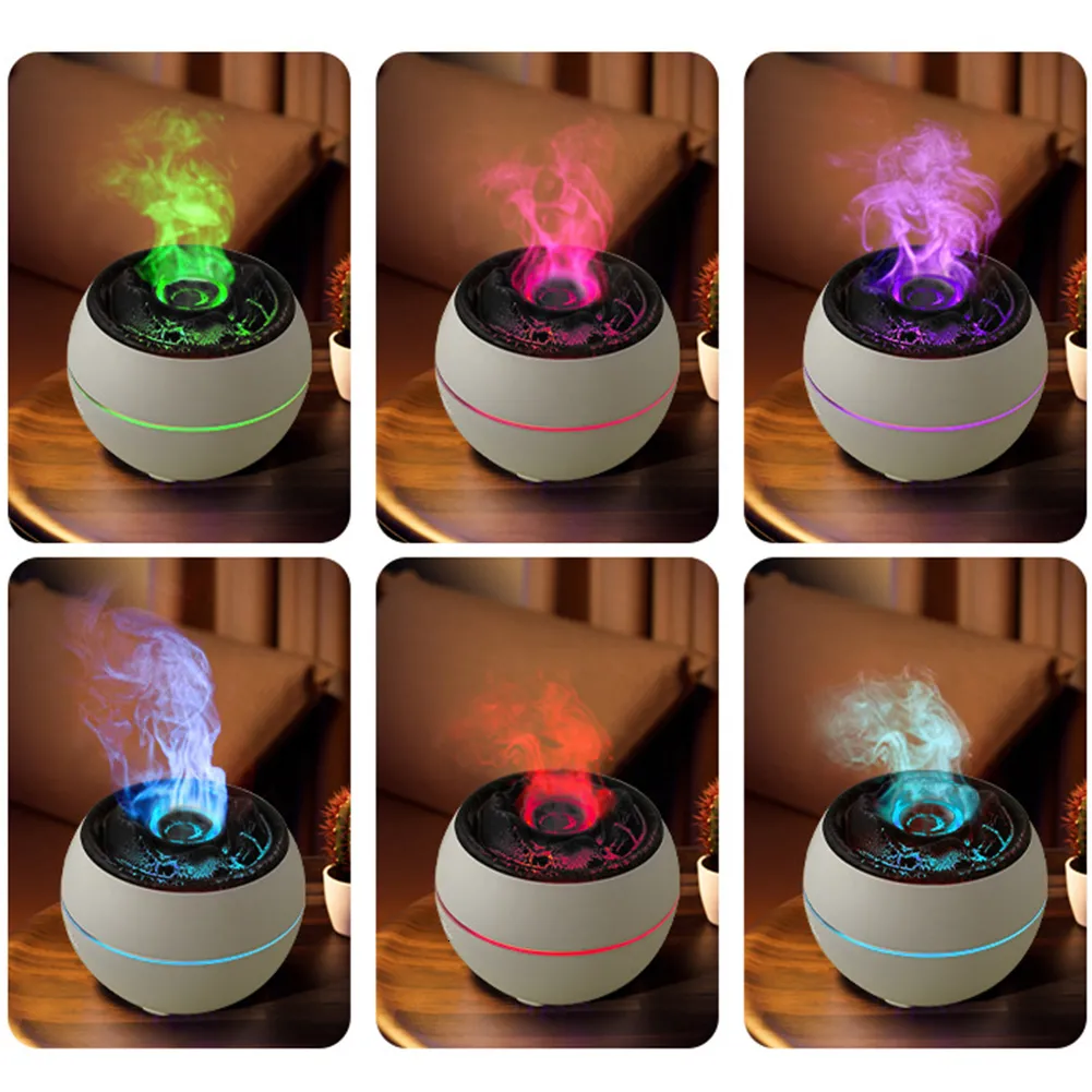 LONYIABBI Umidificatore Vulcano Aroma Umidificatore Diffusore Olio Ultrasuoni 360ml Funzione di Spegnimento Auto per Casa, Ufficio, Yoga, Palestra