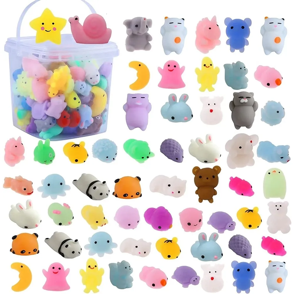 Dekompressionsleksak 72st. Mochi Squishy Toys Squishies Fidget Toys Kawaii Animals For Party Favors Classroom Prize Fillers Pack Bulk Gift Boys Girls 230625