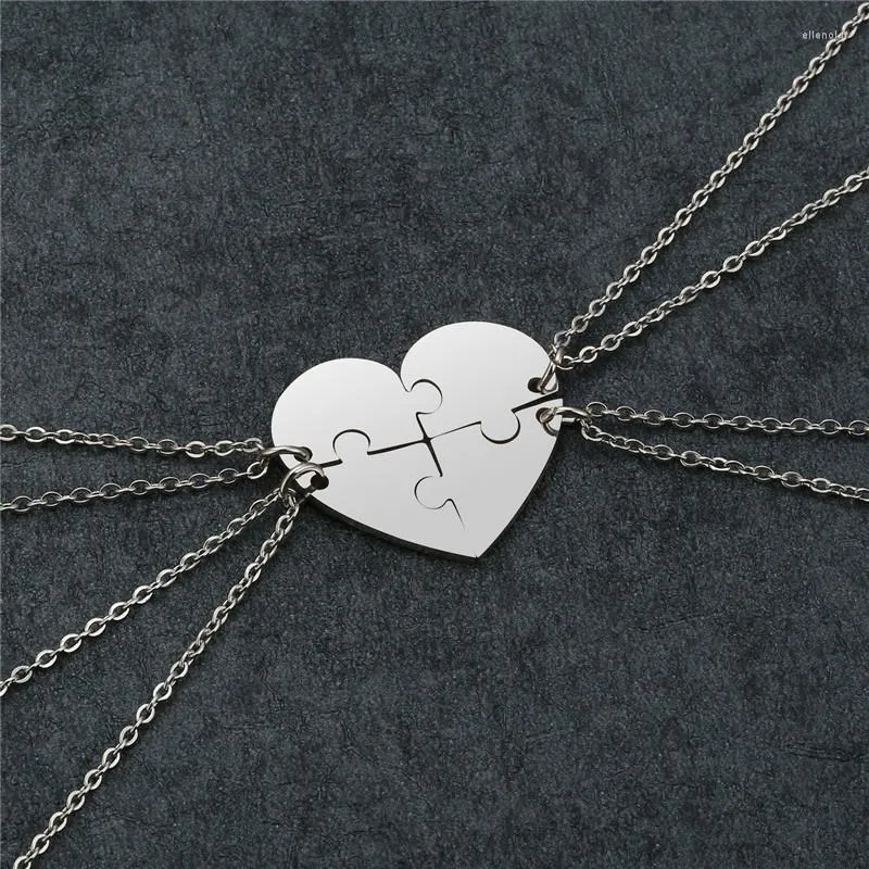 Pendant Necklaces Jovivi Stainless Steel Friends BFF Friendship Heart Puzzle Pieces Pendants Charm Necklace JewelryPendant