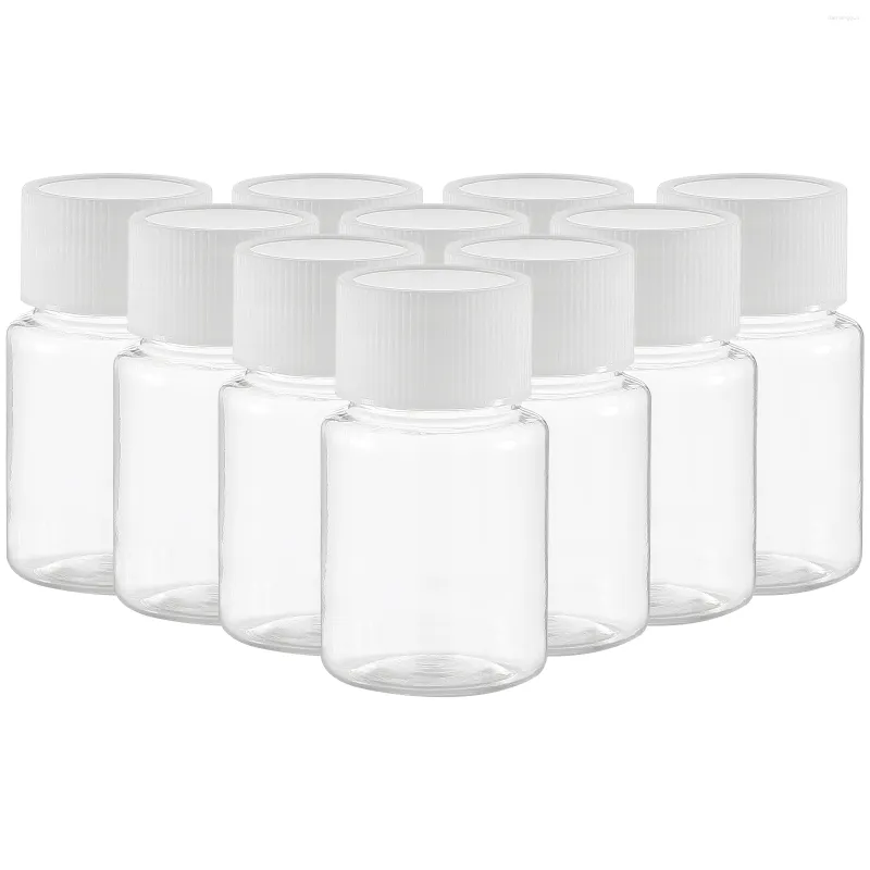 Garrafas de armazenamento 10 unidades 30 ml Dispensador de comprimido vazio transparente para