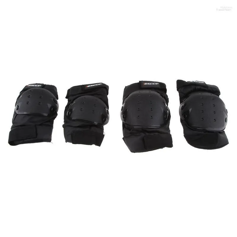 Protection de jambe de compression noire d'armure de moto avec le protecteur de genou et de coude