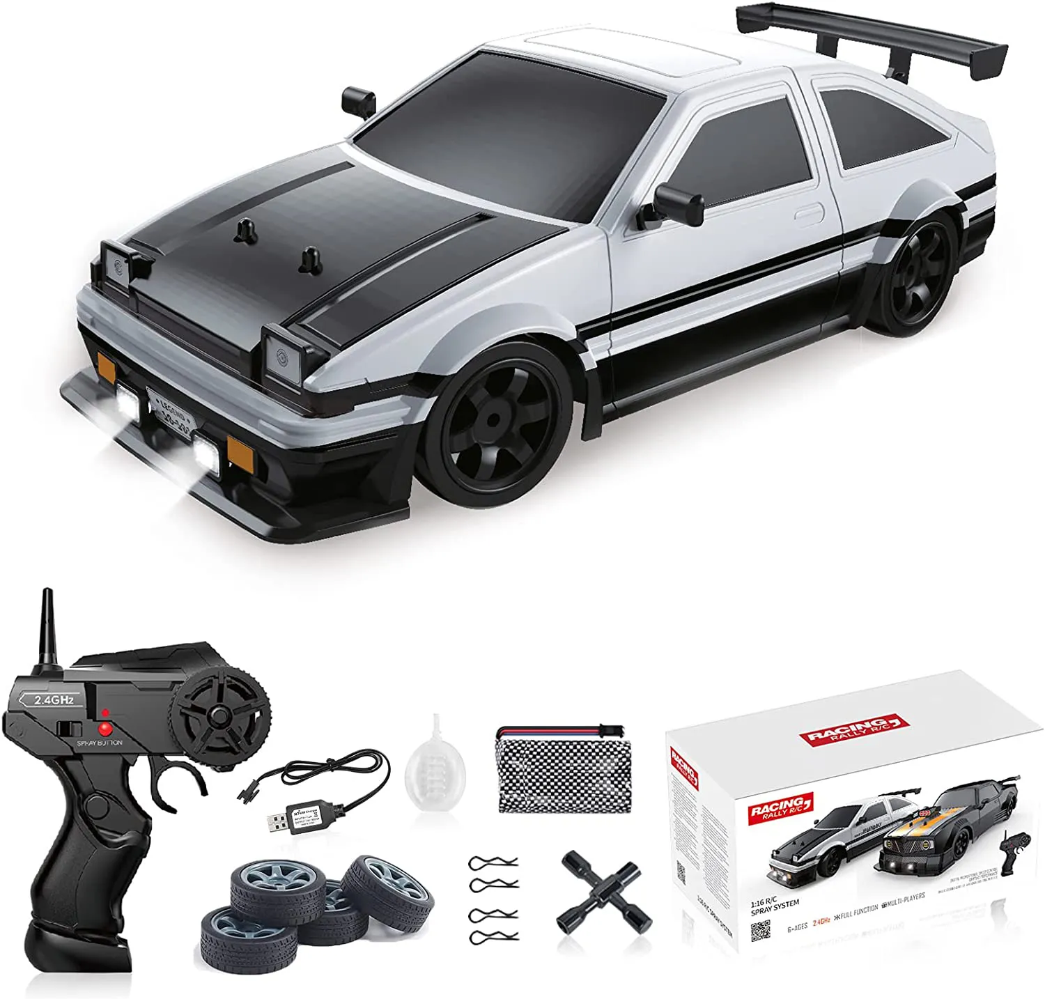 Compre Carro de controle remoto, 1:16 Escala 2.4G Controle Remoto Drift Car  Carro de corrida 4WD de alta velocidade com extra