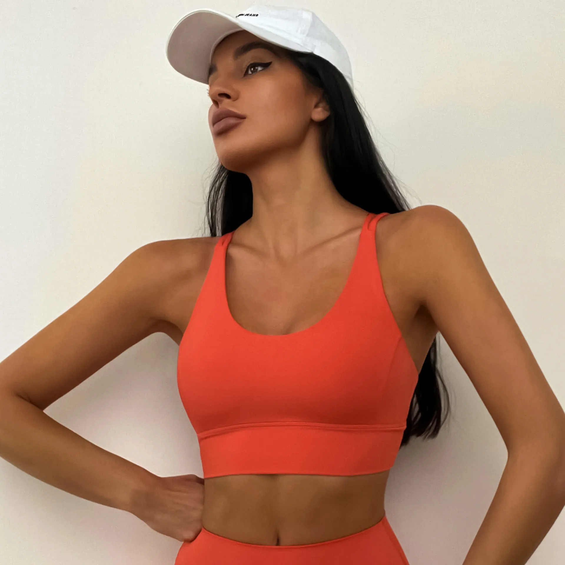 European and American New Yoga Wear Womens Thin Shoulder Beauty Back Breathable Tight Beauty Back and Push up Shock-Absorbing Sports Bra