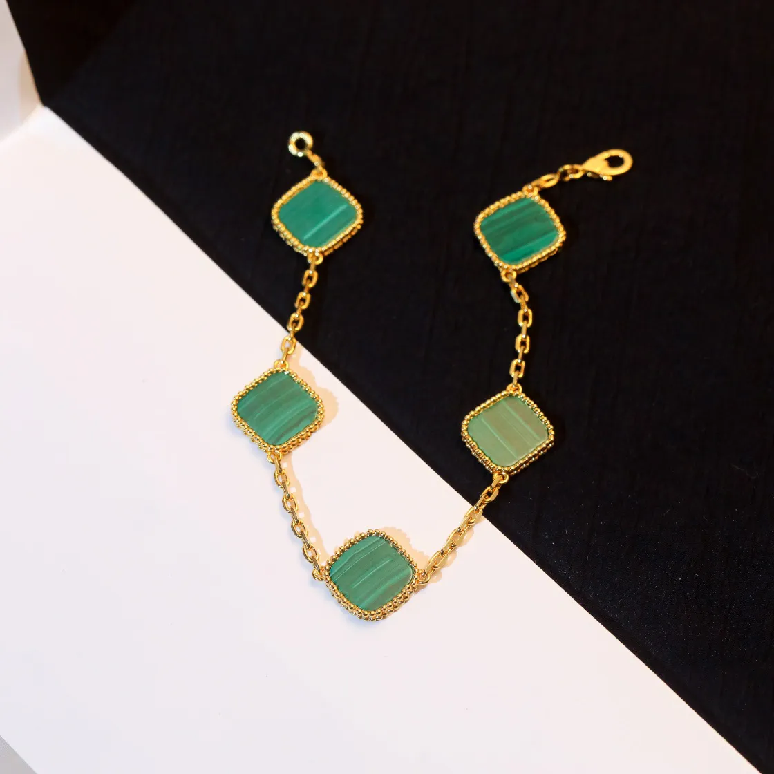 Luxury Clover Bracelet Designer Jewelry For Women 4/ Four Leaf Clover Bracelet Green Black 18k Gold Agate Shell Mother Of Pearl Gifts