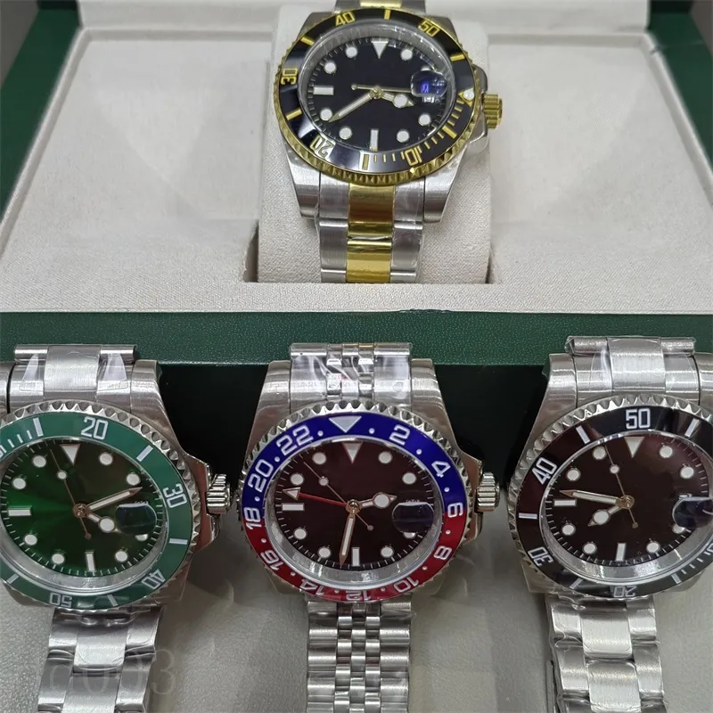 Bp factory automatisch horloge gmt heren designer horloge 41 mm roestvrij staal montre de luxe zwemmen waterdicht high-end horloges verguld zilver SB006 C23